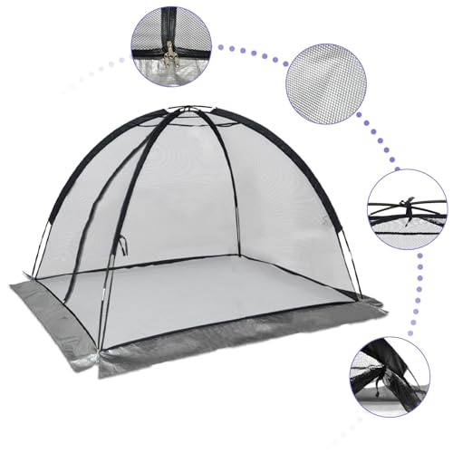 Doublehorse Schwarze Koi-Teichkuppelzelt 1,5 x 2,1 m - Schutzhülle für Teiche - Abrüstung für Aquarterreigneisse