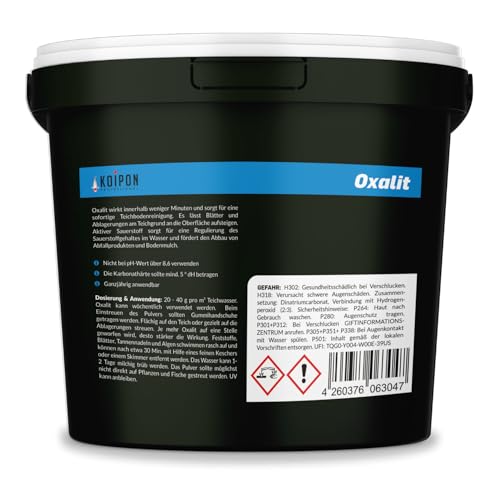 KOIPON Oxalit 2,5 kg Teichschlammentferner für Aquariumsbesitzer zur Reinigung von Laub, Schlamm und Ablagerungen, effek