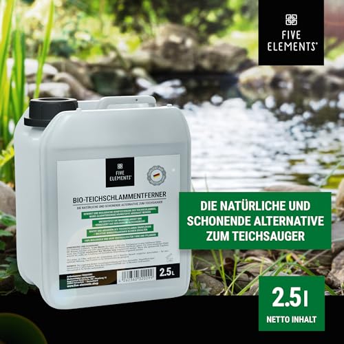 FIVE ELEMENTS Verbesserte Wirkung Bio-Teichschlammentferner | 2,5 L | ideal fürs Frühjahr | 2025 | Teichwasser-Klärung |