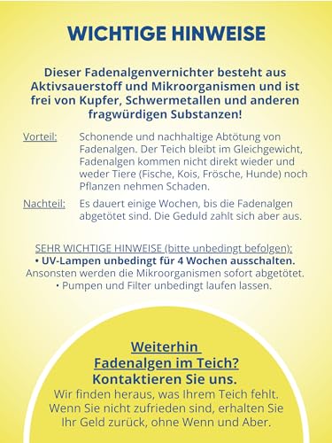 AGUALEVE® biologischverträglicher Fadenalgenvernichter 1kg | MarkenqualitätMade in Germany | für Teiche bis 3|000 Liter 