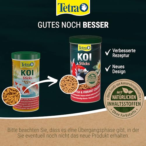 Tetra Pond Koi Sticks - Farbenprächtiges Koi-Futter und verbesserte Wasserqualität für Fische | Aquarium-Abnehmer | Aqua